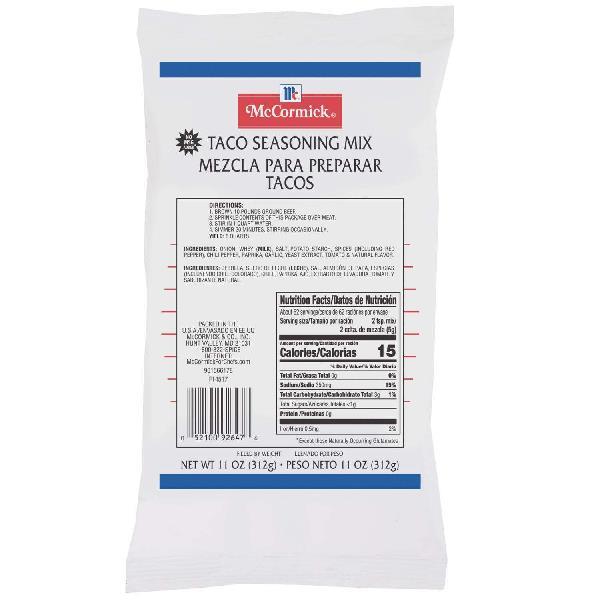 Mccormick Culinary Taco Seasoning Mix 11 Ounce Size - 6 Per Case.