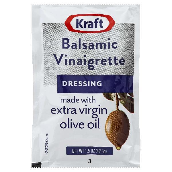 Kraft Balsamic Vinaigrette Salad Dressing Extra Virgin Olive Oil 60 Casepack 1.5 Ounce Packets