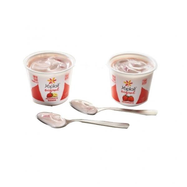 Yoplait® Original Yogurt Single Serve Variety Strawberry Banana 4 Ounce Size - 48 Per Case.