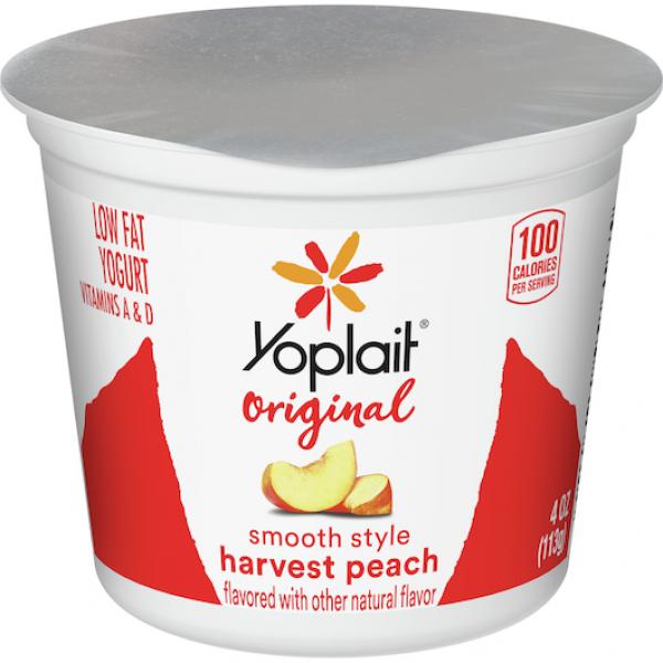 Yoplait® Original Yogurt Single Serve Variety Raspberry Peach 4 Ounce Size - 48 Per Case.