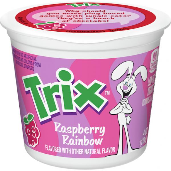 Yoplait® Trix™ Low Fat Yogurt Reduced Sugar Single Serve Cup Raspberry Rainbow 4 Ounce Size - 48 Per Case.