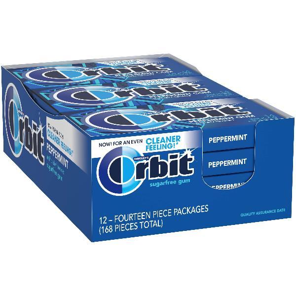 Orbit Gum Peppermint Per 14 Piece - 144 Per Case.