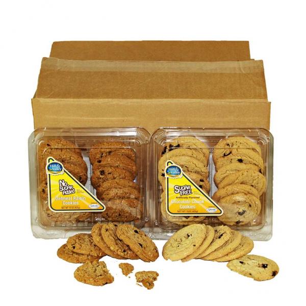 Hill & Valley Cookie Sugar Free Chocolate Chunk Oatmeal Raisin 15 Ounce Size - 8 Per Case.