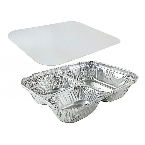 Oblong Pan Compartment Tray With Lid 1 Count Packs - 500 Per Case.