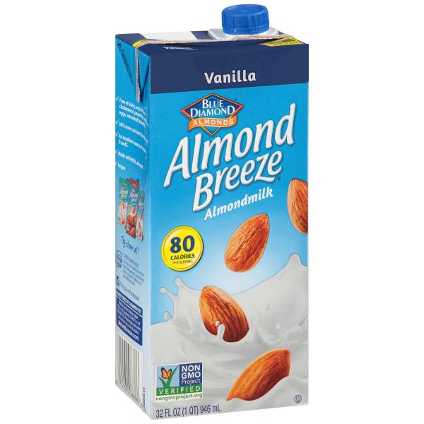 Almond Breeze Beverage Vanilla Almond Milk 32 Ounce Size - 12 Per Case.