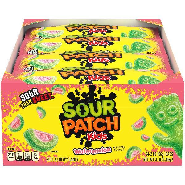 Sour Patch Watermelon Soft Candy Fat Free Z 2 Ounce Size - 288 Per Case.