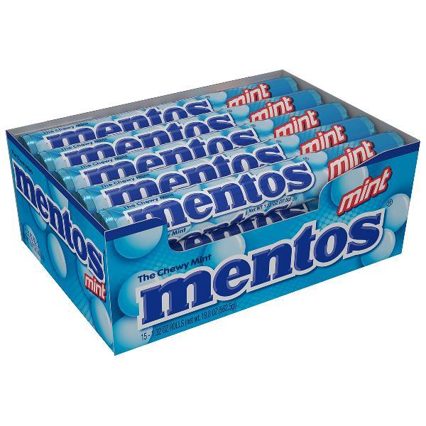 Mentos Chewy Mint Candy Roll Mint Bulk Nonmelting Pieces (ct Boxes 1.32 Ounce Size - 360 Per Case.