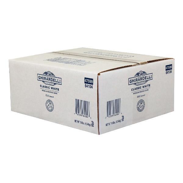 Ghirardelli Baking Chip Classic Vanilla White Per 10 Pound Each - 1 Per Case.