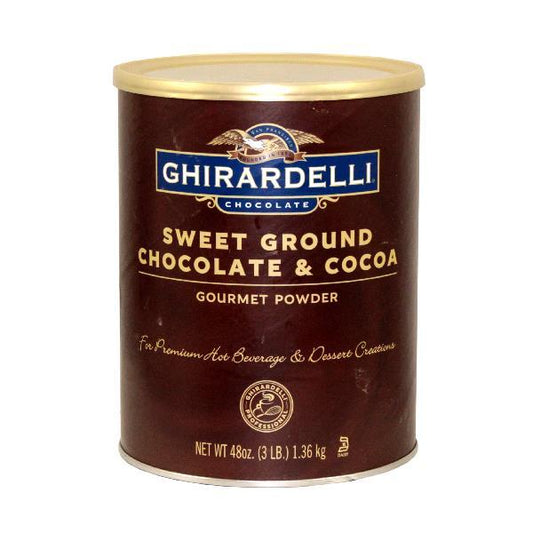 Ghirardelli Sweet Ground Chocolate Cocoa Can 3 Pound Each - 6 Per Case.