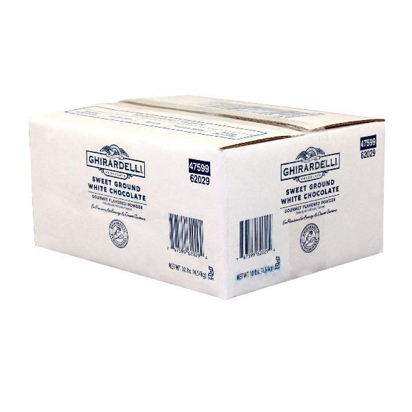 Ghirardelli Sweet Ground White Chocolate Flavor 10 Pound Each - 1 Per Case.