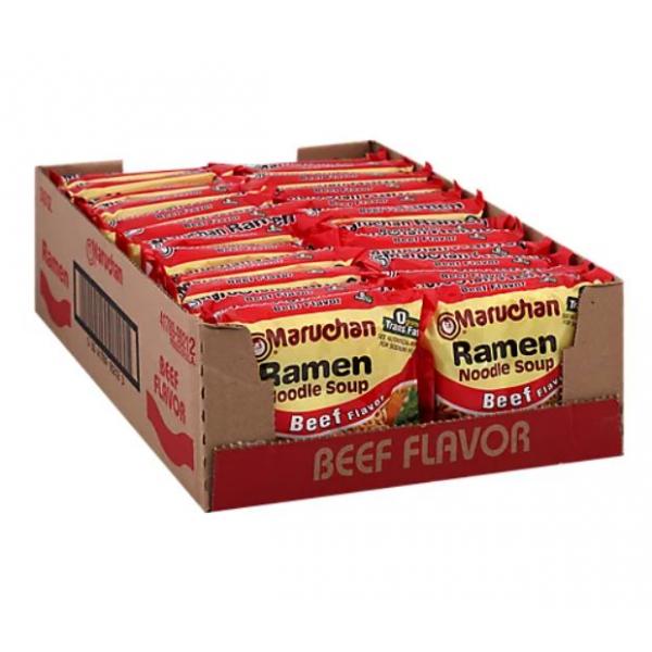 Maruchan Ramen Beef Noodles 3 Ounce Size - 24 Per Case.