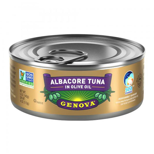 Genova Solid Albacore Tuna In Olive Oil 5 Ounce Size - 12 Per Case.