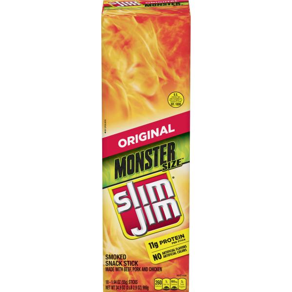 Slim Jim Original Stick 1.94 Ounce Size - 108 Per Case.