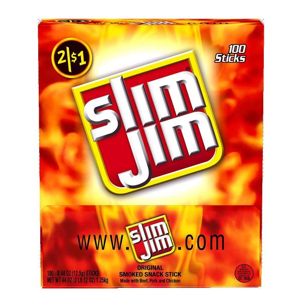 Slim Jim Original Stick 0.44 Ounce Size - 400 Per Case.