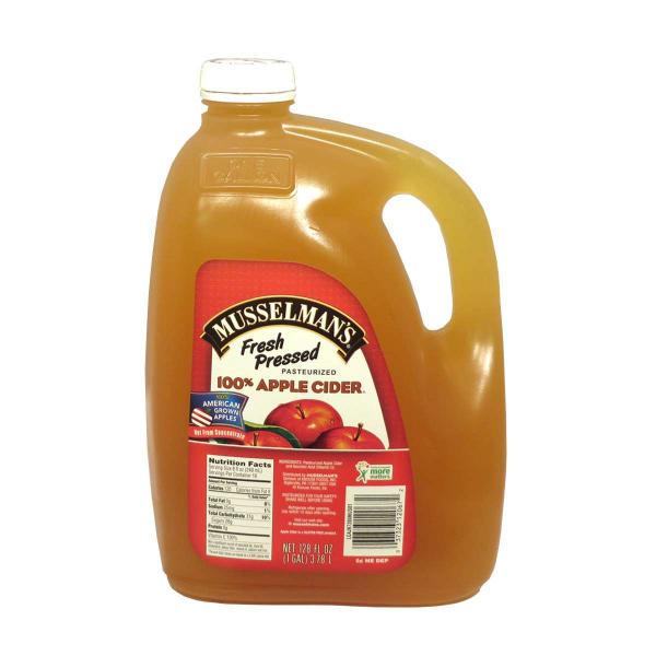 Musselman's Fresh Pressed Apple Cider Bottles 128 Fluid Ounce - 4 Per Case.