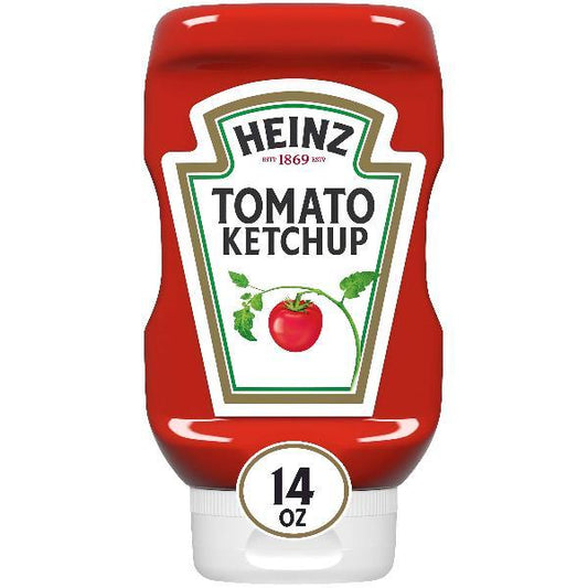 Heinz Stay Clean Upside Down Cap Tomato Ketchup, 14 Ounce Size - 16 Per Case.