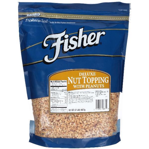 Fisher Deluxe Nut Topping 32 Ounce Size - 3 Per Case.