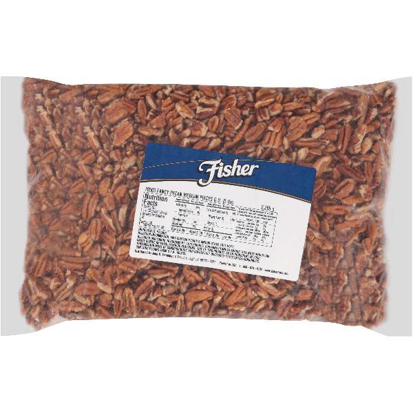 Fisher Pecan Pieces Fancy Medium 5 Pound Each - 1 Per Case.