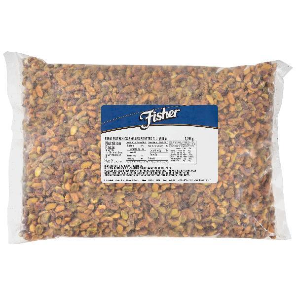 Fisher Roasted Pistachios Shelled Nosalt 5 Pound Each - 1 Per Case.