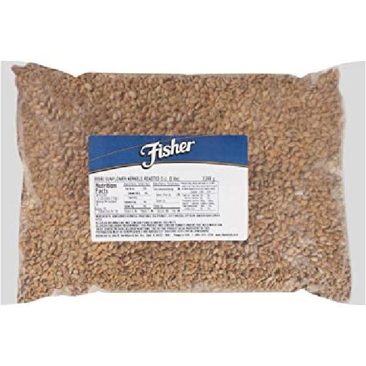 Fisher Roasted Sunflower Kernels No Salt 5 Pound Each - 1 Per Case.