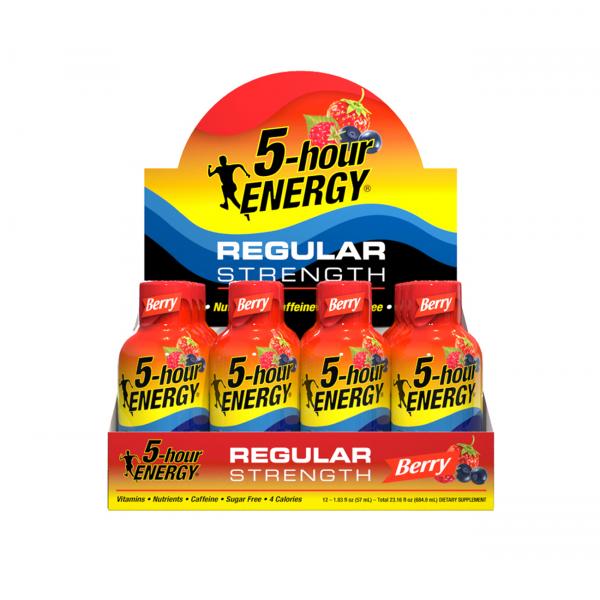 Hour Energy® Shot Regular Strength Berry Pack 1.93 Fluid Ounce - 216 Per Case.