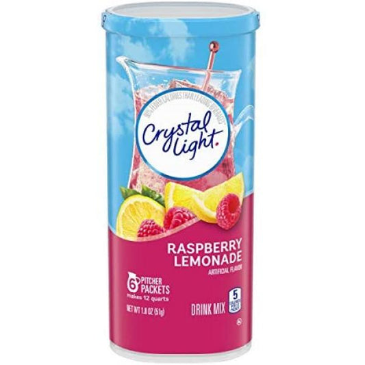 Crystal Light Lemonade Raspberry Beverage Mix, 1.8 Ounce Size - 12 Per Case.