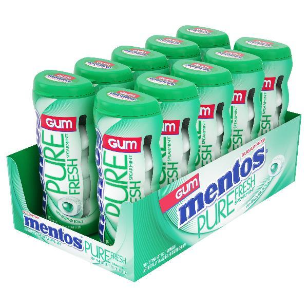 Mentos Sf Gum Pocket Bottle Pure Fresh Spearmint 15 Piece - 120 Per Case.