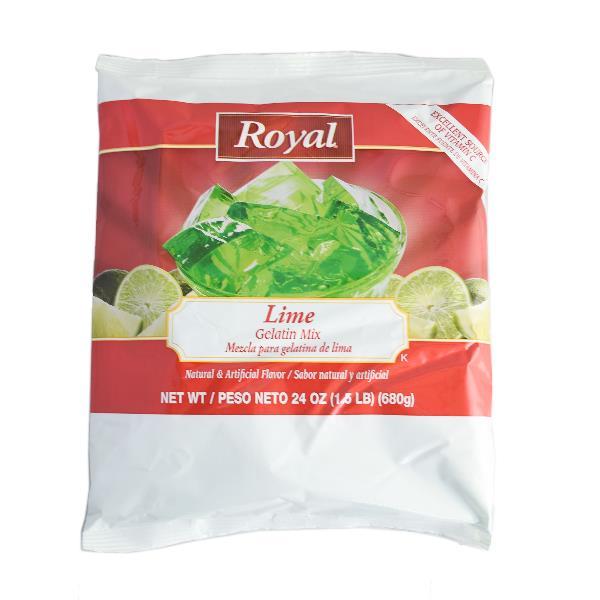 Royal Lime Gelatin Mix 24 Ounce Size - 12 Per Case.