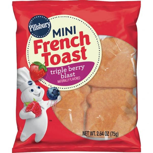 Pillsbury™ Frozen Mini French Toast Tripleberry Blast 2.64 Ounce Size - 72 Per Case.