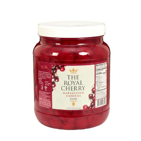 Commodity Cherry Large Halves Plastic 0.5 Gallon - 6 Per Case.