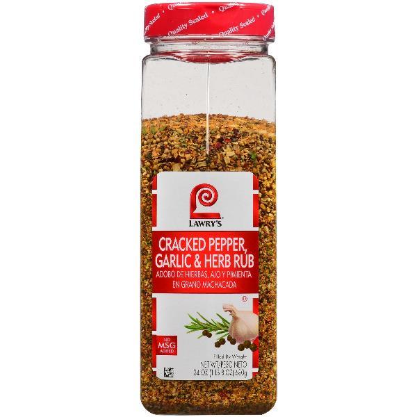 Lawry's Cracked Pepper Garlic Herb Rub 24 Ounce Size - 6 Per Case.