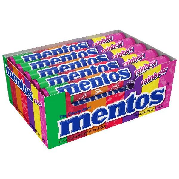 Mentos Rolls Rainbow 1.32 Ounce Size - 360 Per Case.