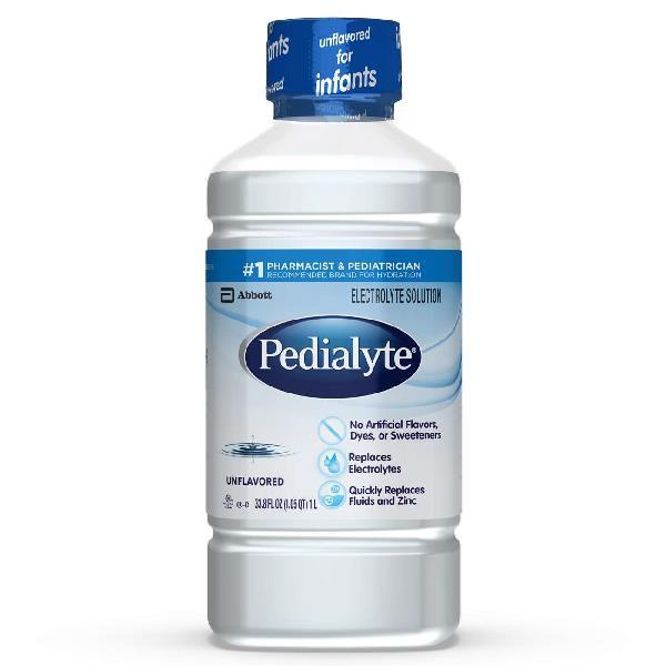 Pedialyte Unflavored Bottle 33.8 Fluid Ounce - 8 Per Case.