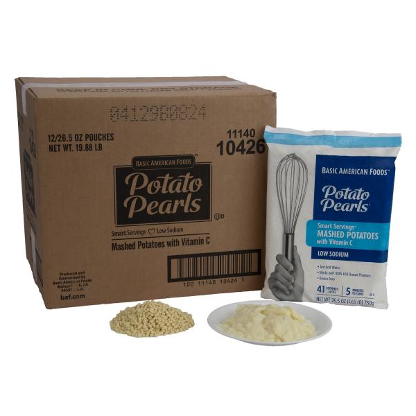 Potato Pearls® Smart Servings™ Mashed Wvitc Low Sodium Quick Prep Servings 26.5 Ounce Size - 12 Per Case.