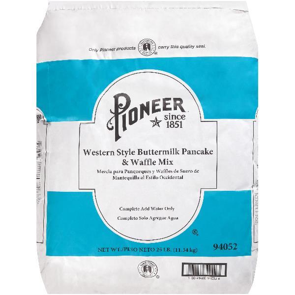 Pioneer Western Style Buttermilk Pancake & Waffle Mix 25 Pound Each - 1 Per Case.