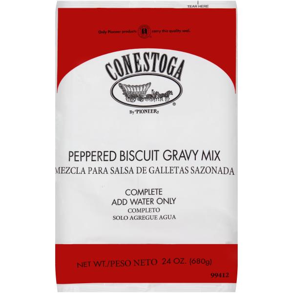 Conestoga Peppered Biscuit Gravy Mix 24 Ounce Size - 6 Per Case.