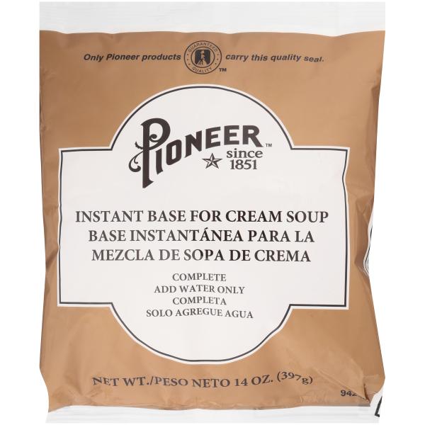 Pioneer Instant Base For Cream Soup Mix 14 Ounce Size - 12 Per Case.