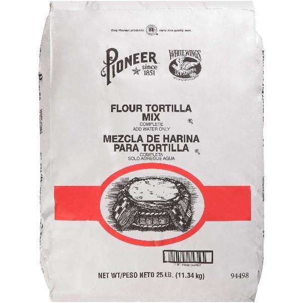 Pioneer White Wings Flour Tortilla Mix 25 Pound Each - 1 Per Case.