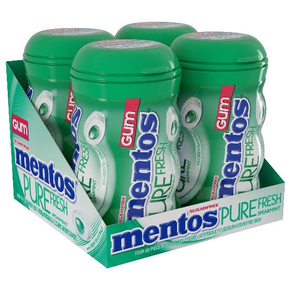 Mentos G'pur Fresh Spearmint Piece 50 Piece - 24 Per Case.