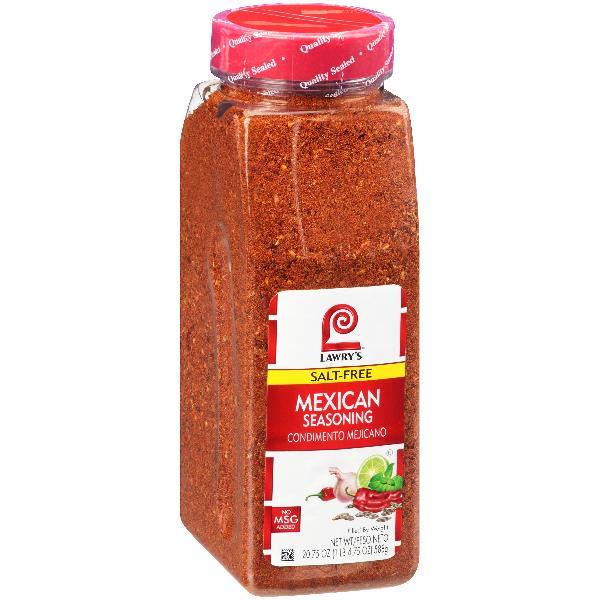 Lawry's Salt Free Mexican Seasoning 20.75 Ounce Size - 6 Per Case.