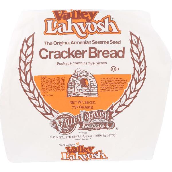 Lahvosh Crackerbread 5" Round Original 26 Ounce Size - 5 Per Case.