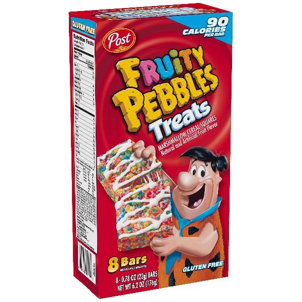 Post Fruity Pebbles Treats 6.2 Ounce Size - 8 Per Case.