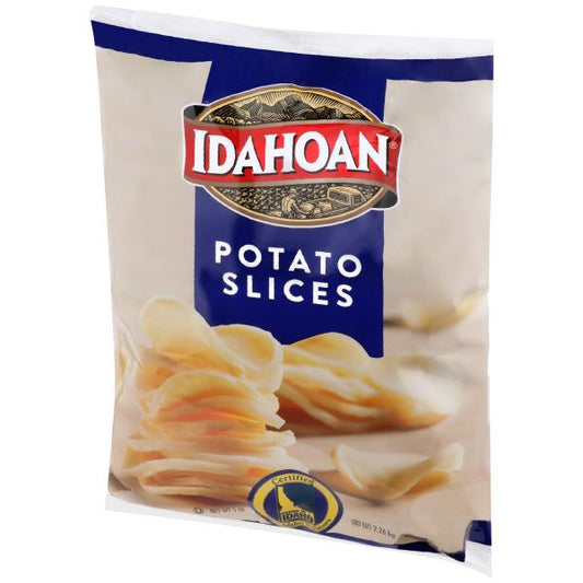 Idahoan® Slices Unseasoned Potatoes Bags 5 Pound Each - 4 Per Case.