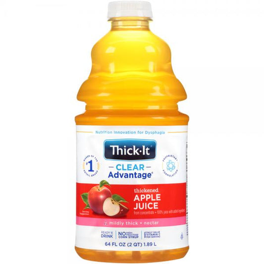 Thick It Clear Advantage Thickened Apple Juice Mildly Thick Nectar 64 Fluid Ounce - 4 Per Case.