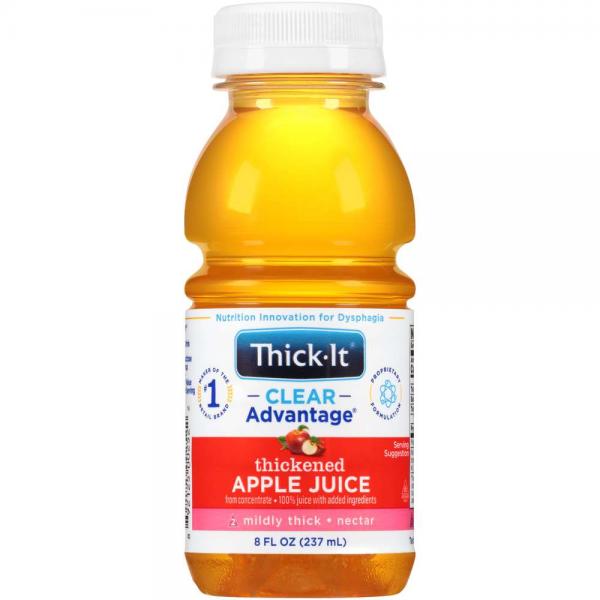 Thick It Clear Advantage Thickened Apple Juice Mildly Thick Nectar 8 Fluid Ounce - 24 Per Case.