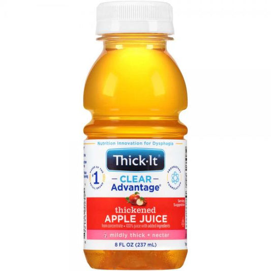 Thick It Clear Advantage Thickened Apple Juice Mildly Thick Nectar 8 Fluid Ounce - 24 Per Case.