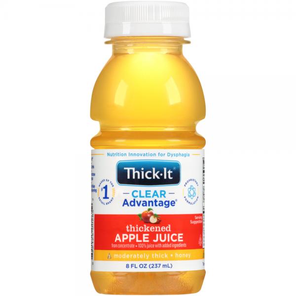 Thick It Clear Advantage Thickened Apple Juice Moderately Thick Honey 8 Fluid Ounce - 24 Per Case.