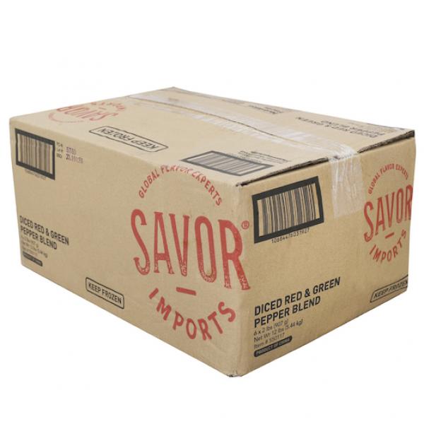 Savor Imports Diced Red & Green Pepper Blend 2 Pound Each - 6 Per Case.