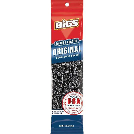 Bigs Original Salted And Roasted Sunflower Seeds 2.75 Ounce Size - 72 Per Case.