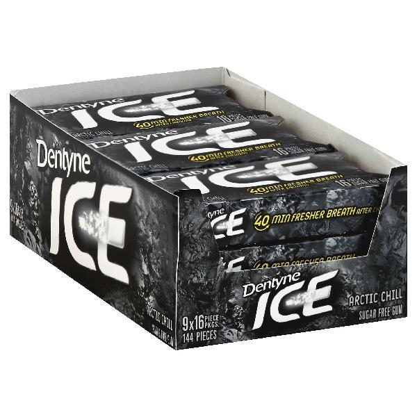 Dentyne Ice Gum Arctic Chill Sugar Free Piece 16 Count Packs - 162 Per Case.